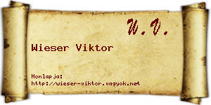 Wieser Viktor névjegykártya